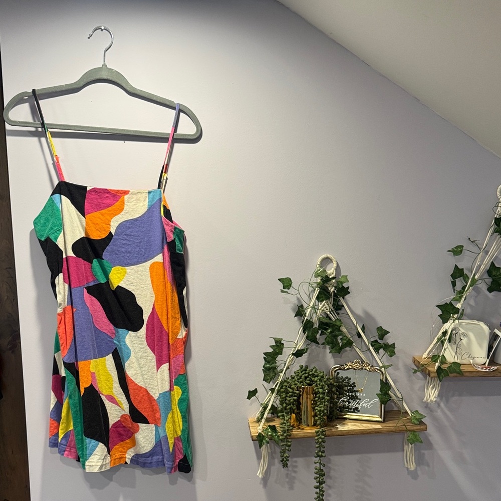 Colorful Abstract Print Dress